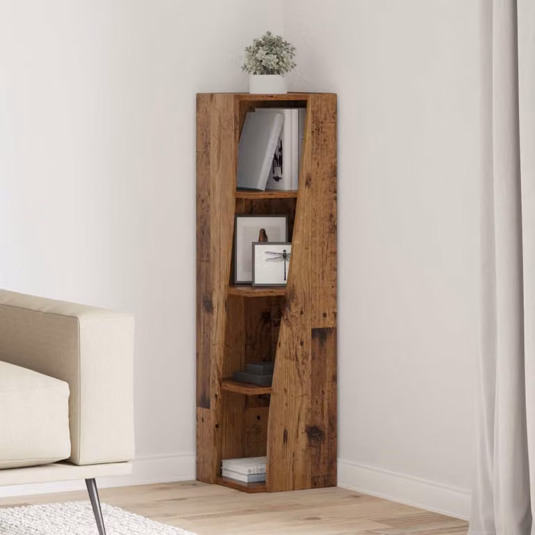 Mobile angolare vidaXL in legno ingegnerizzato marrone, L/P/H: 27,5 x 27 x 102 cm