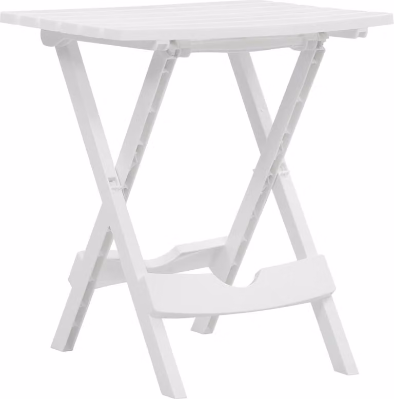 Maison Exclusive - Tavolo da giardino pieghevole, 44,5 x 38,5 x 50 cm, bianco