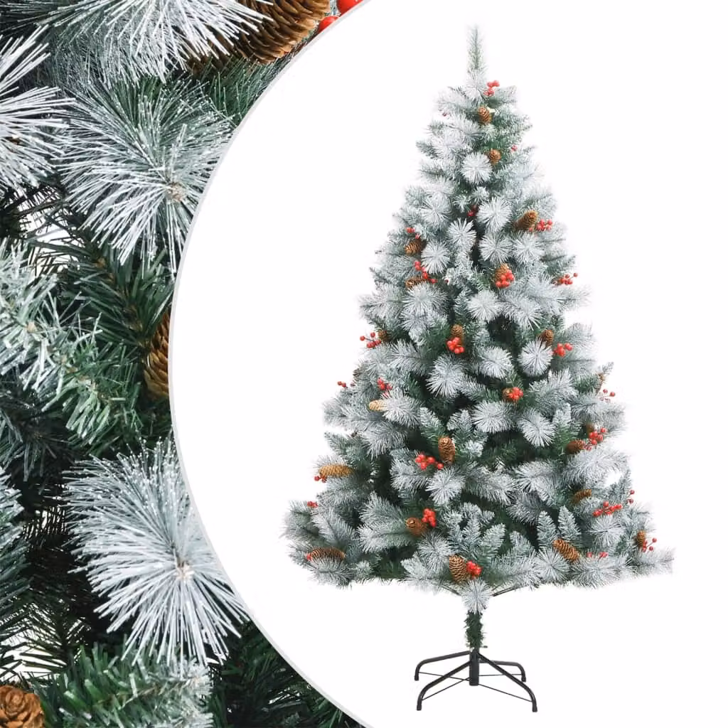 Maison Exclusive - Albero di Natale artificiale pieghevole con pigne e bacche, 240 cm
