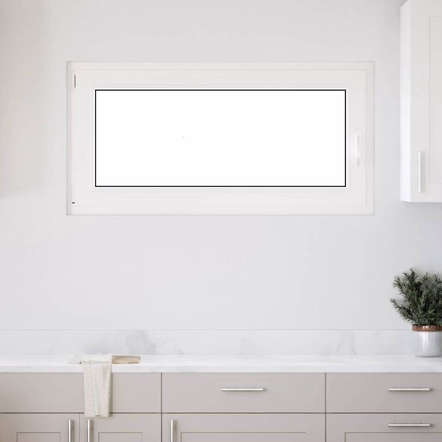 Finestra per seminterrato vidaXL in plastica bianca con vetro trasparente, modello tilt and turn, L: 120 cm, H: 60 cm, P: 24,5 cm