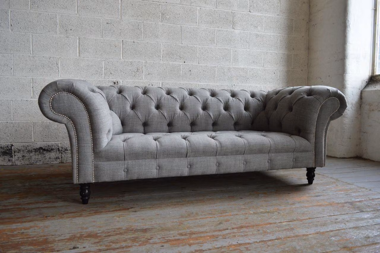 Design Chesterfield Sofa 3 Couch Sofa Set Polster Leder Dreisitzer Couchen