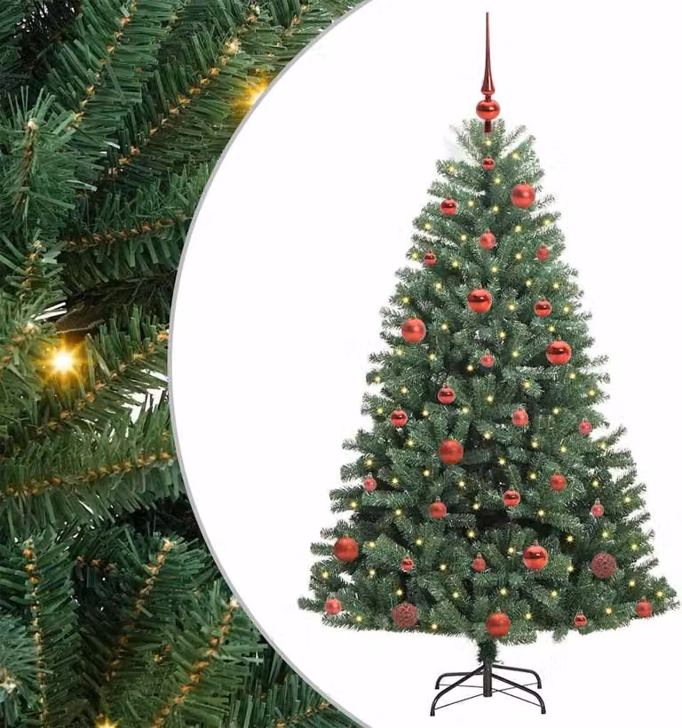 Albero di Natale Artificiale con Rami Pieghevoli Verde 150 cm