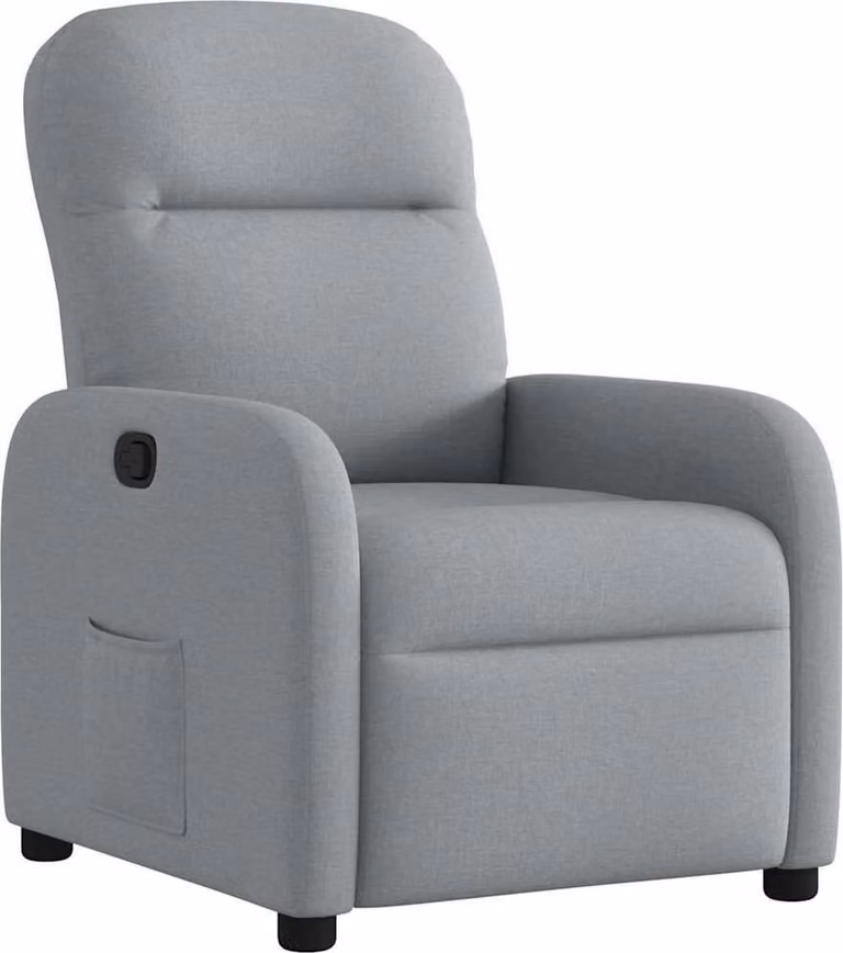 Poltrona Reclinabile in Tessuto Grigio Chiaro