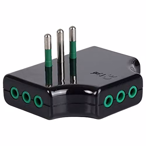 Adattatore Triplo Piatto 10A+T Nero      82251 Fme
