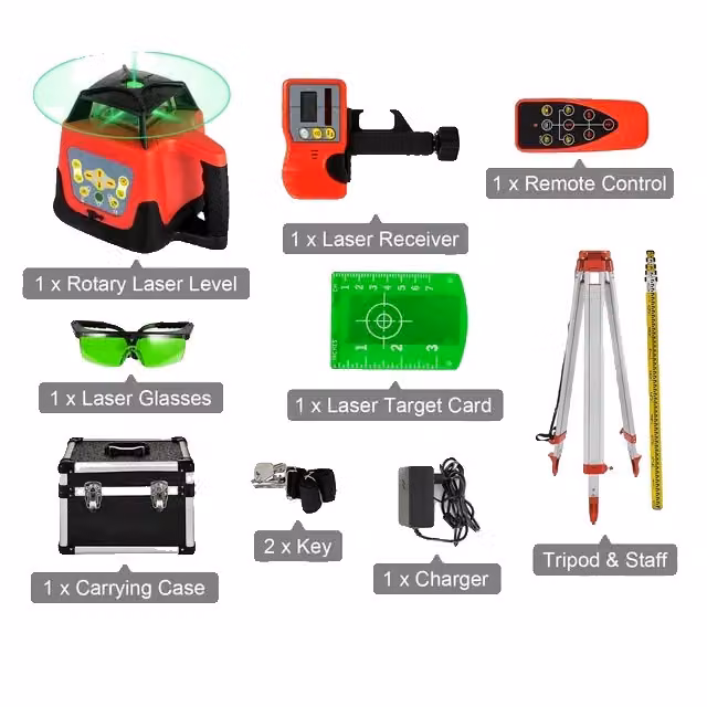 Dispositivo di livellamento laser rotante, autolivellante, attrezzatura professionale per l'edilizia, Kit di fasci verdi 2