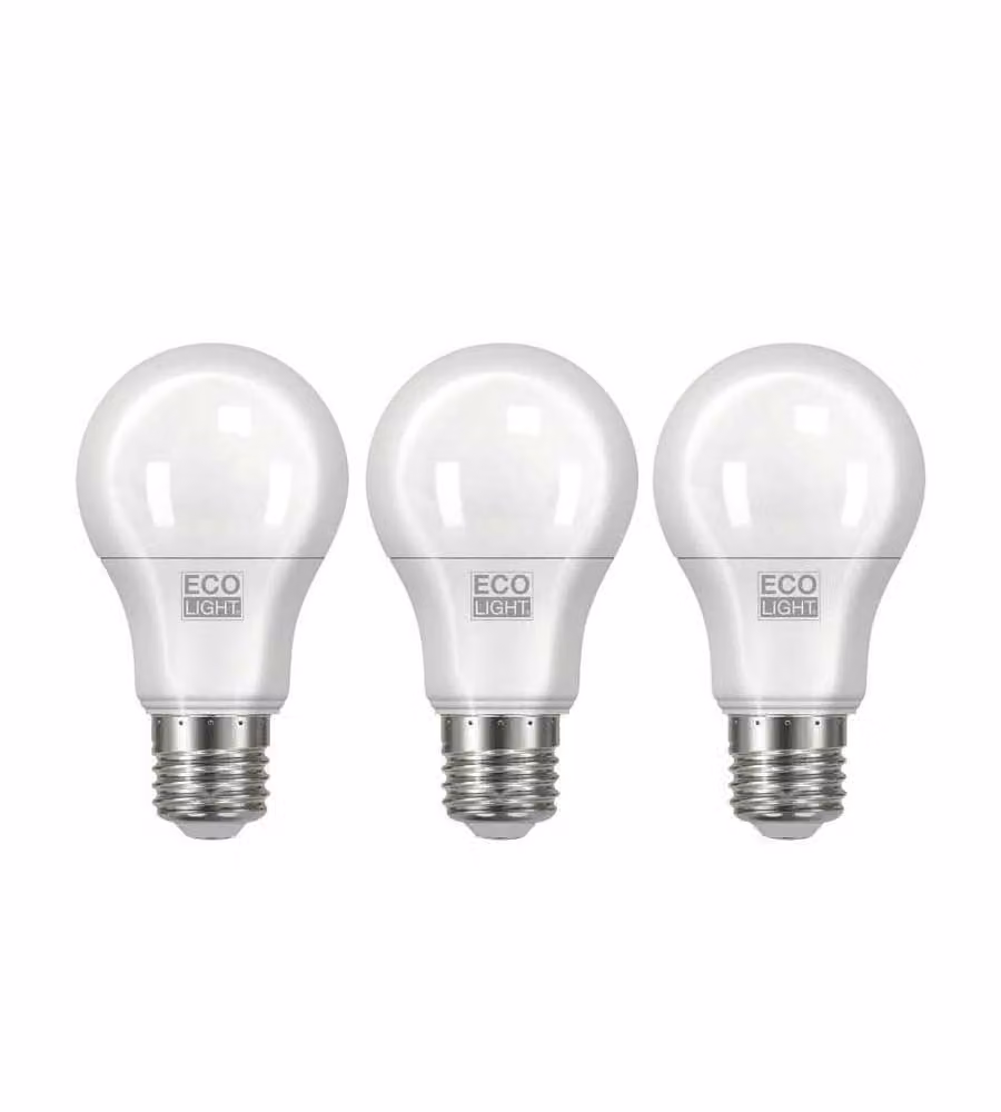 3 Lampadine Classiche Led Ecolight Goccia A60 - 9W
