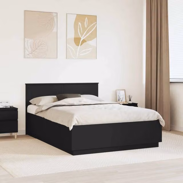 Struttura del letto Nero 150 x 200 cm Legno ingegnerizzato 3408062