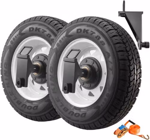 Kit di ruote per container marittimi VEVOR in metallo nero con sistema di cricchetto per carichi pesanti
