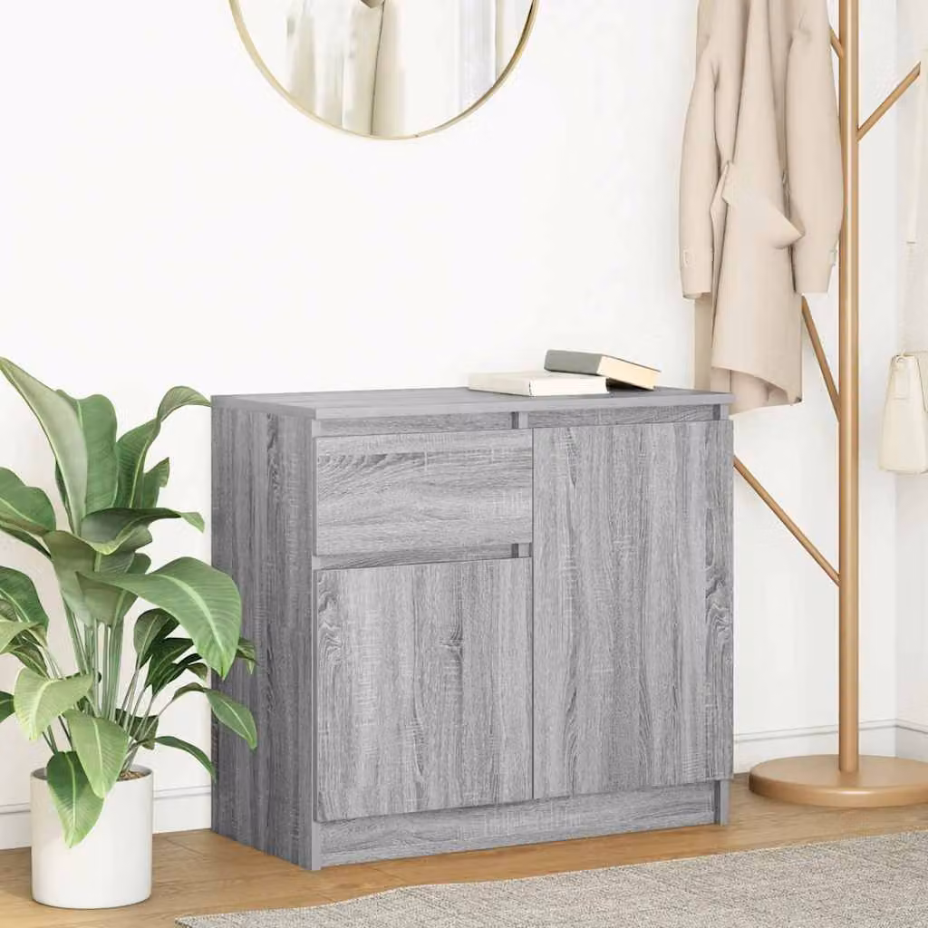 Credenza con cassetto vidaXL in MDF Grigio Sonoma, design moderno, L: 71 cm, P: 35 cm, H: 65 cm