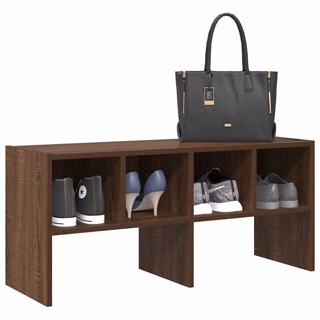 Scarpiera impilabile moderna vidaXL in legno e MDF color rovere marrone L: 89,5 cm, P: 30 cm, H: 40 cm