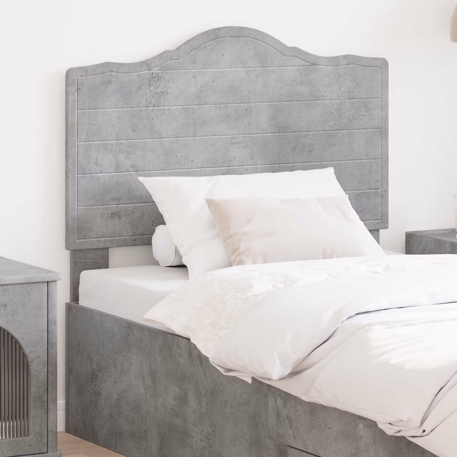 Testiera per letto moderna vidaXL in legno ingegnerizzato, Grigio cemento