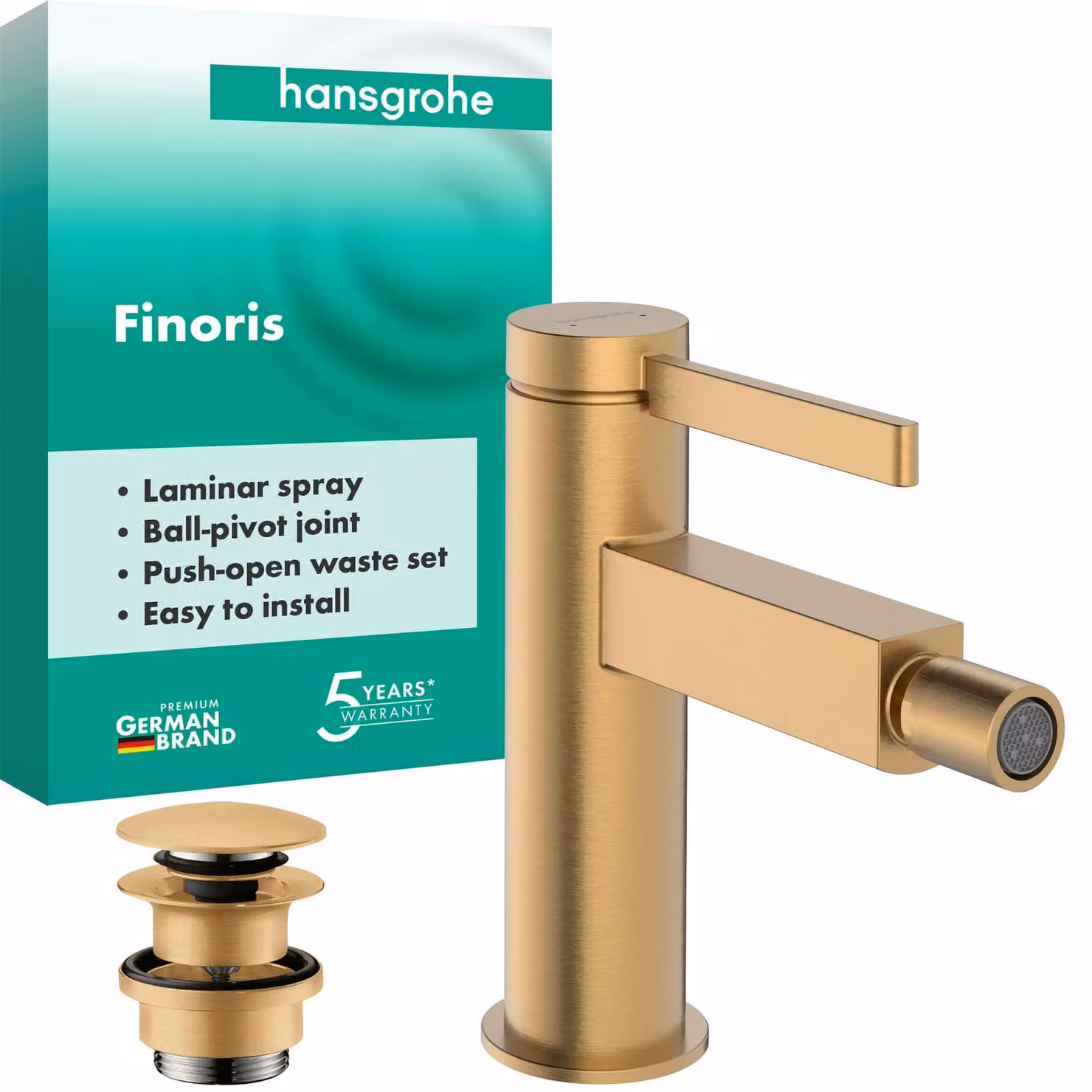 Miscelatore monocomando per bidet, altezza del beccuccio 99 mm, finitura bronzo spazzolato