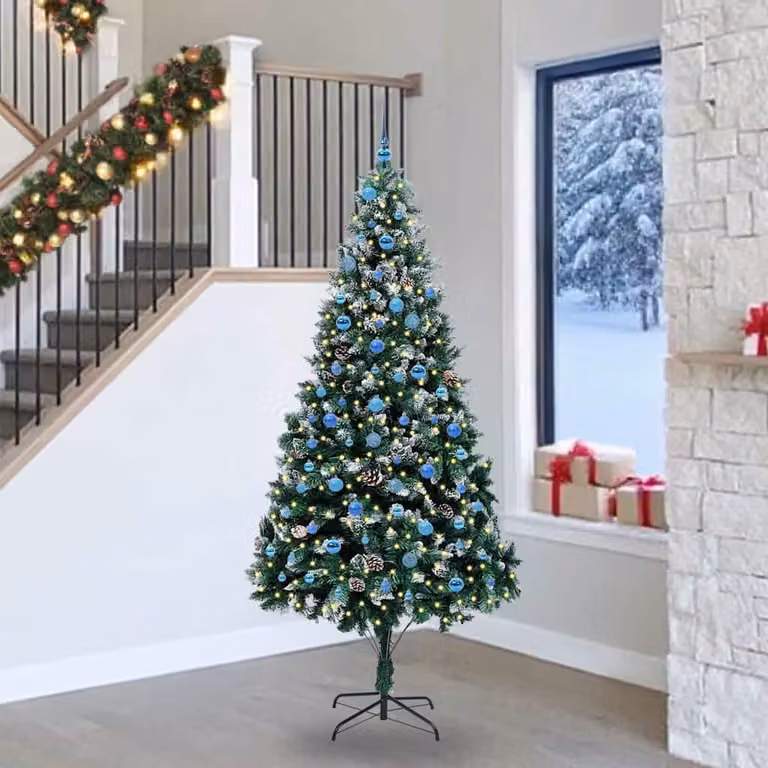 Albero di Natale artificiale vidaXL verde con 300 LED bianco caldo