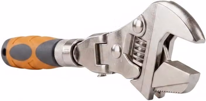 Chiave regolabile 5-in-1 con meccanismo a cricchetto, manico telescopico da 25,5 a 31,5 cm, ideale per l'officina