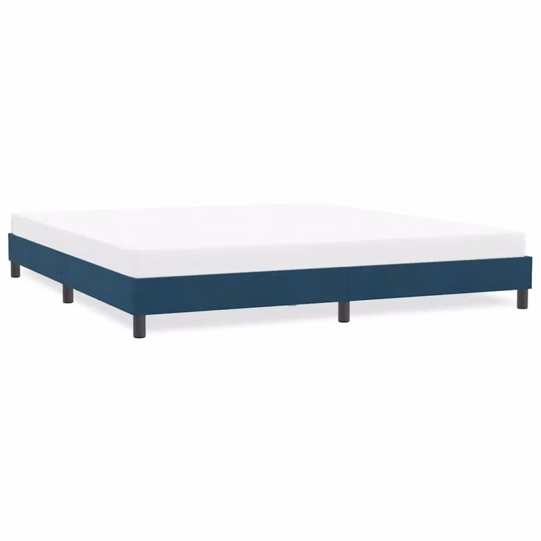 vidaXL Giroletto in Velluto Blu con Doghe in Legno L/P/H: 200 x 220 cm