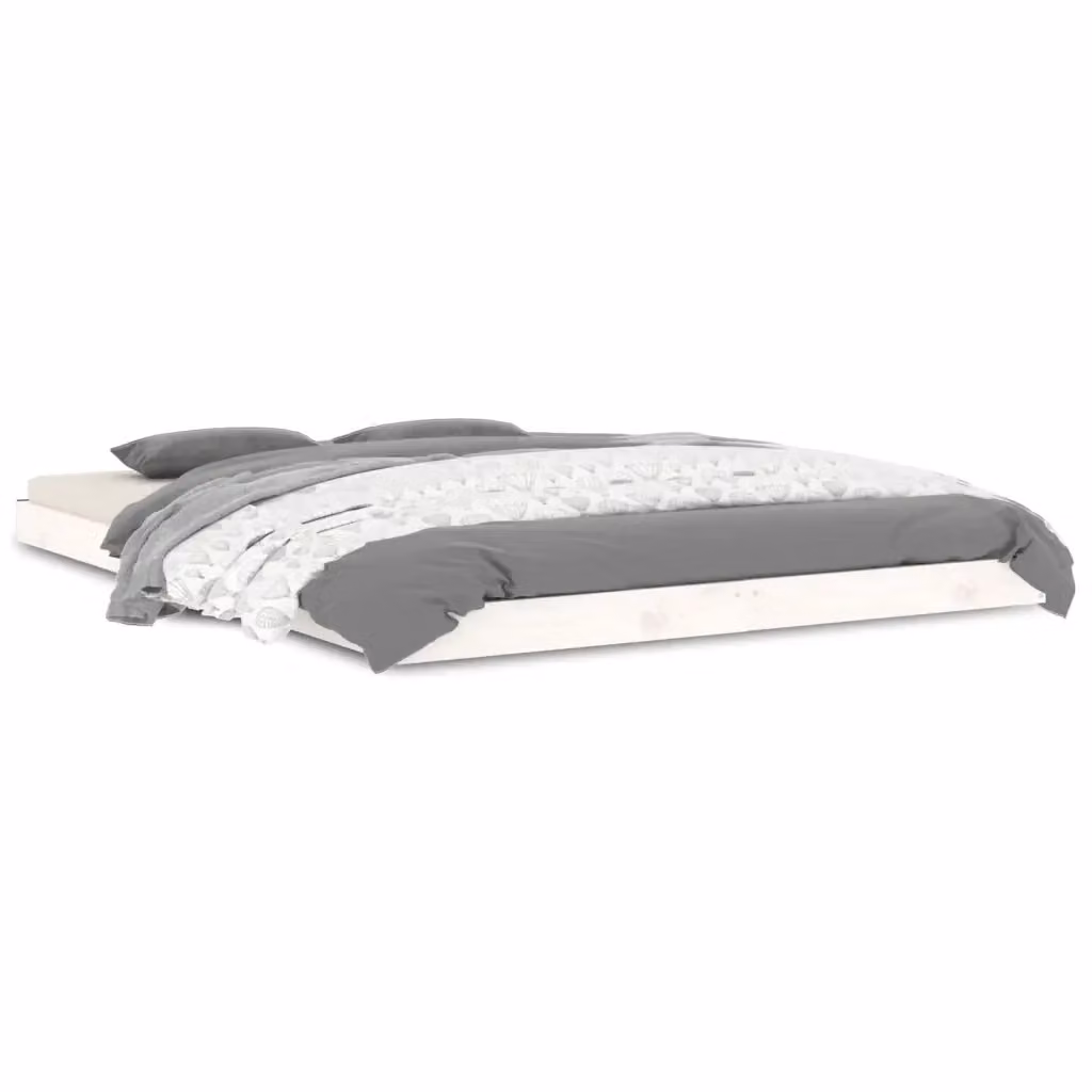 Letto singolo in legno massello di pino bianco vidaXL L: 139 cm, P: 193,5 cm – 2