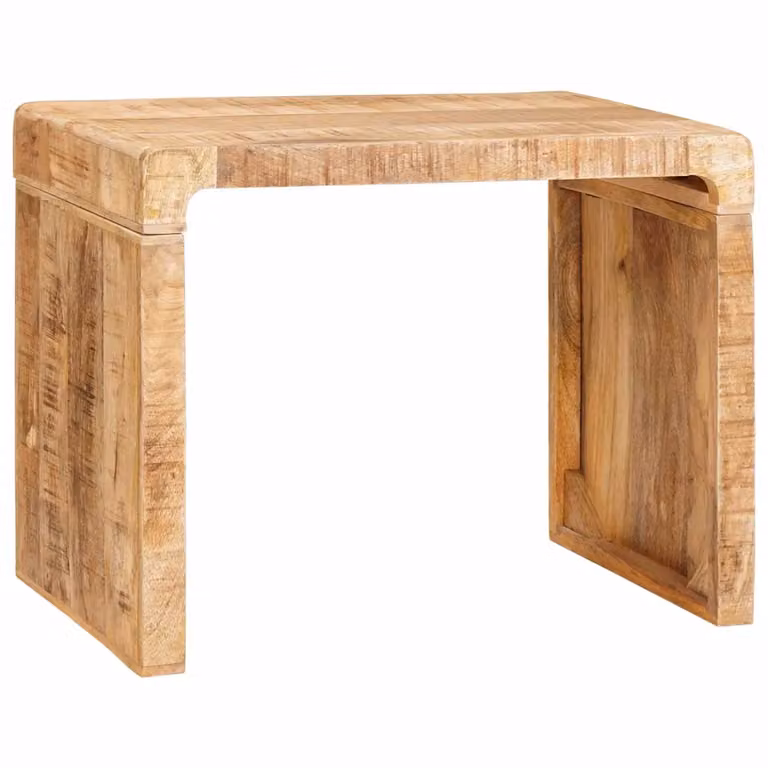 Tavolino moderno vidaXL in legno di mango massello marrone L/P/H: 60 x 35 x 46 cm