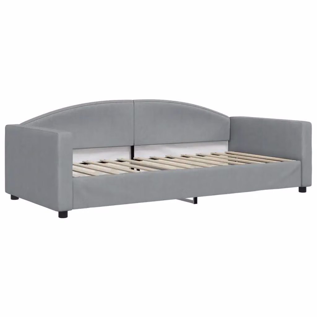 Letto da giorno moderno vidaXL in tessuto grigio con struttura in legno e metallo – 2