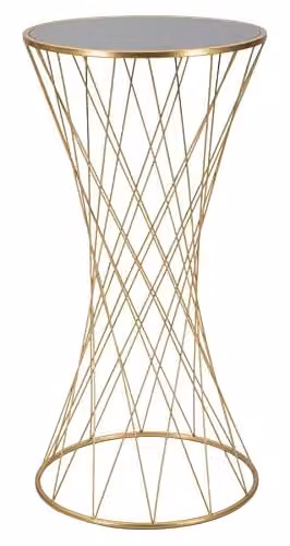 Mauro Ferretti Tavolinetto Tower New Ø 50x100 cm in Metallo Dorato