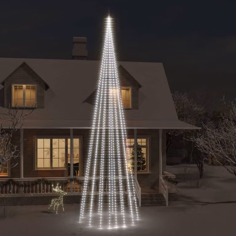 Albero di Natale a LED per bandiera, bianco freddo, 1134 LED, 800 cm