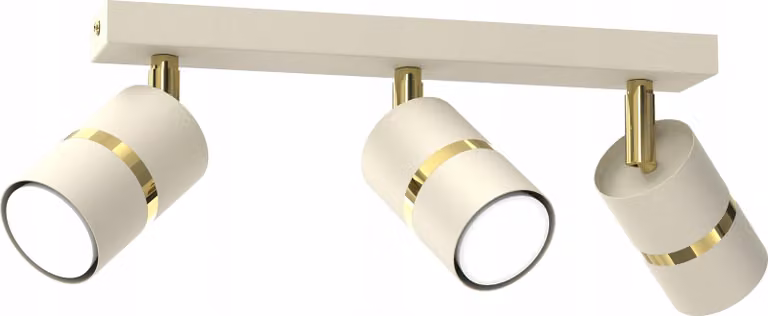 Lampada Da Soffitto Lampadario Plafon Tubolare In Metallo Led Gu10 Beige Oro Faretto Tubolare