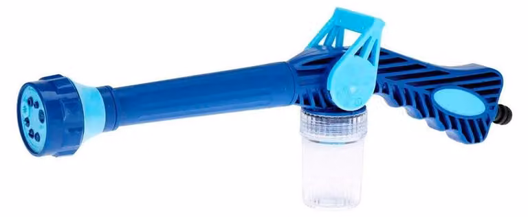 Pistola per tubo da giardino, 8 funzioni con serbatoio per sapone, 13 x 41 x 5 cm