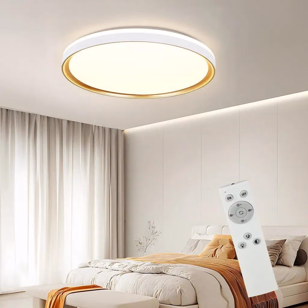 ZMH Plafoniera LED bianca dimmerabile da soggiorno con telecomando 32W CCT Ø30cm rotonda moderna da camera da letto
