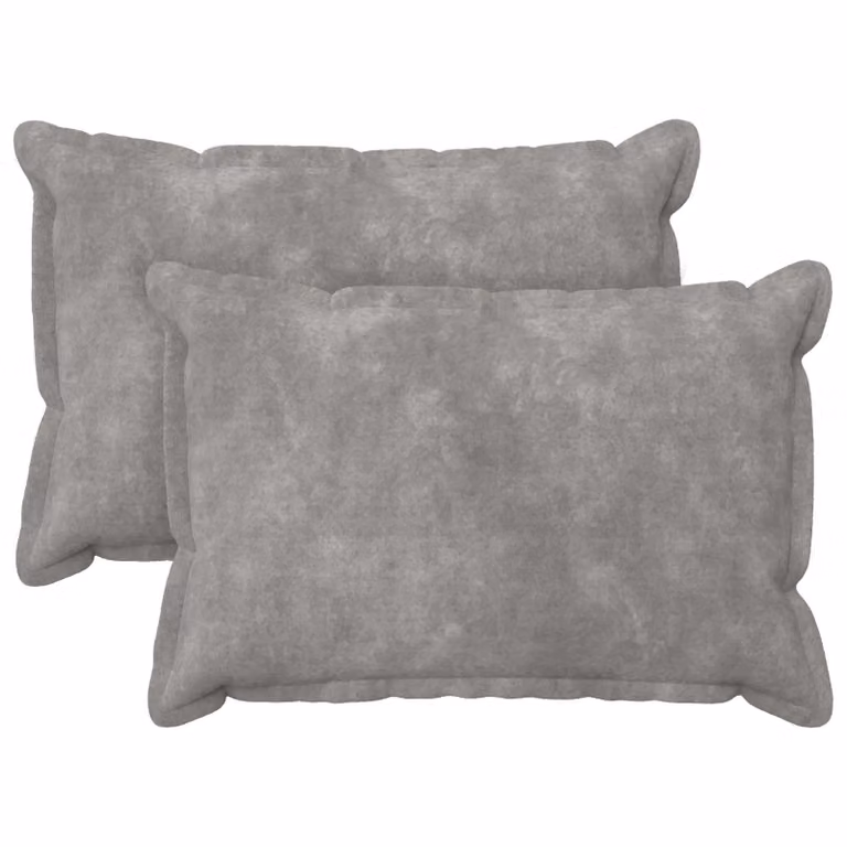 vidaXL Cuscino HOUTEN 2 pz Grigio Chiaro Fleece in microfibra