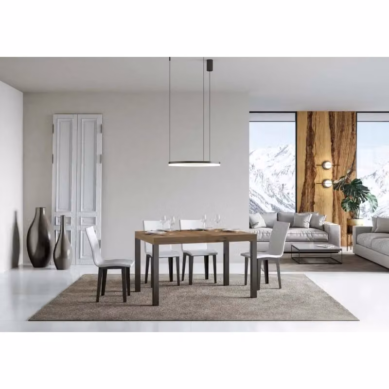 Tavolo allungabile moderno Itamoby Everyday con telaio antracite e piano in rovere natura, L/P/H: 130 x 90 x 77 cm (estendibile fino a 390 cm) – 2