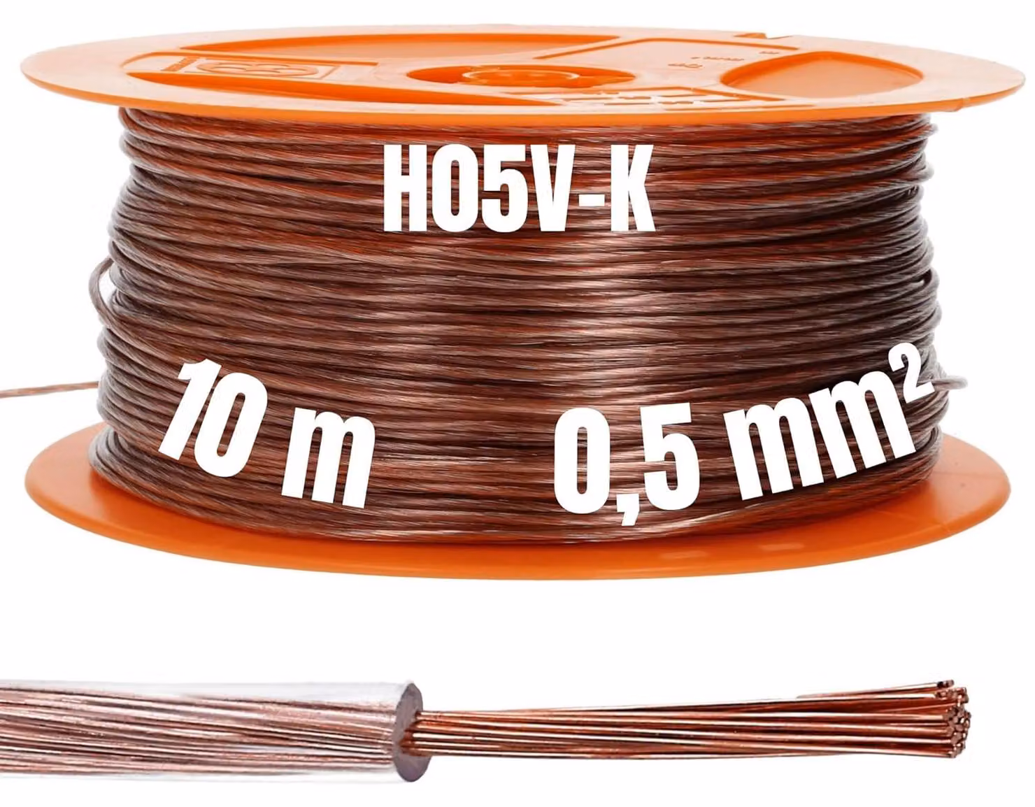 Kalitec 10 metri di cavo di cablaggio trasparente H05V-K (X05V-K) 0,5 mm² I PVC flessibile unipolare I Filo a trefoli 0,5mm2 I Cablaggio a filo sottile a conduttore singolo I Filo di commutazione a filo singolo