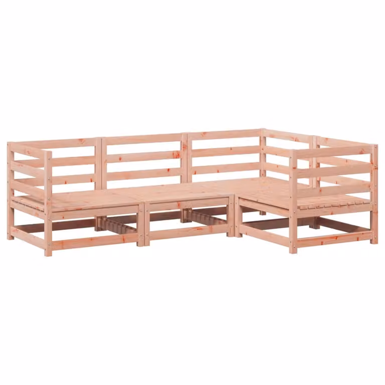 Set Divani da Giardino 4 pz in Legno Massello Abete Douglas