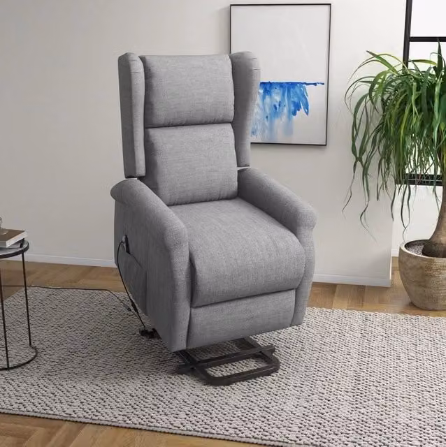 Poltrona Relax con Funzione Alzapersone, Reclinabile fino a 135°, Portata 200 kg, 72,5x94x109 cm, Grigio