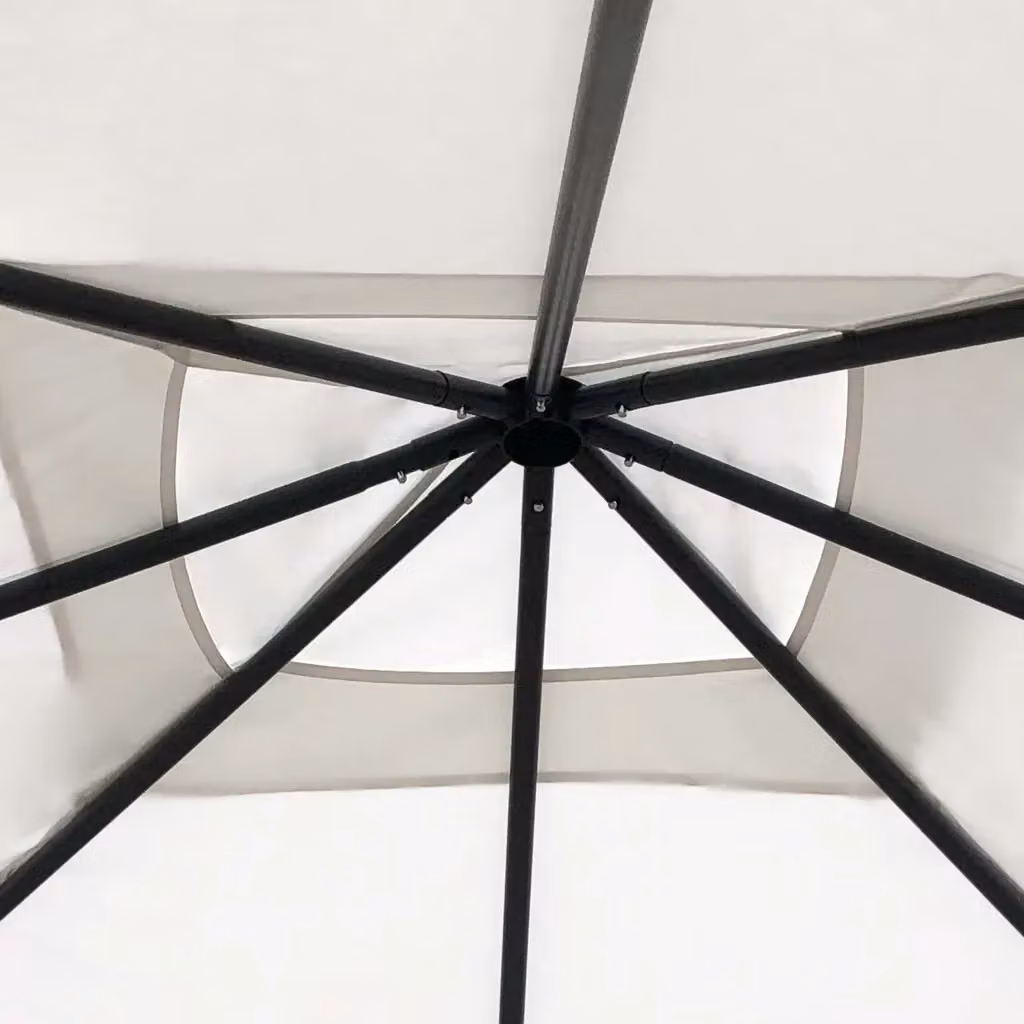 Gazebo Hip Videx in acciaio beige e bianco L/P/H: 300 x 300 x 260 cm – 2