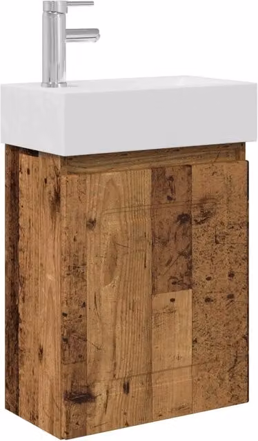 Mobile Bagno | Armadio da bagno con rubinetto Legno antico 45,5 x 22,5 x 84 cm