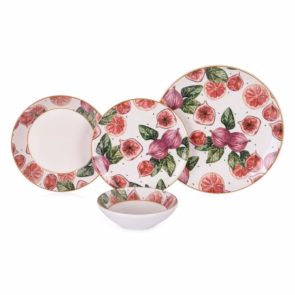 Servizio piatti Nolova in ceramica con decoro floreale, set da 24 pezzi, multicolore – 2
