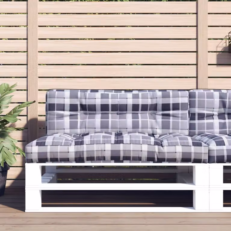 Cuscino per Pallet vidaXL Grigio in Tessuto Idrorepellente L: 120 cm, P: 40 cm, H: 12 cm