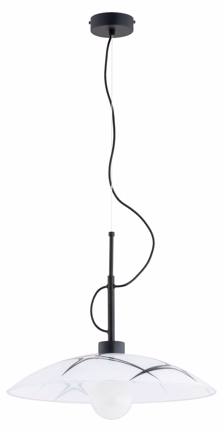Lampada a sospensione con paralume decorato REMY, nera, 1xE27x15W, metallo, dimensioni: 90x47x47 cm, IP20, Alfa