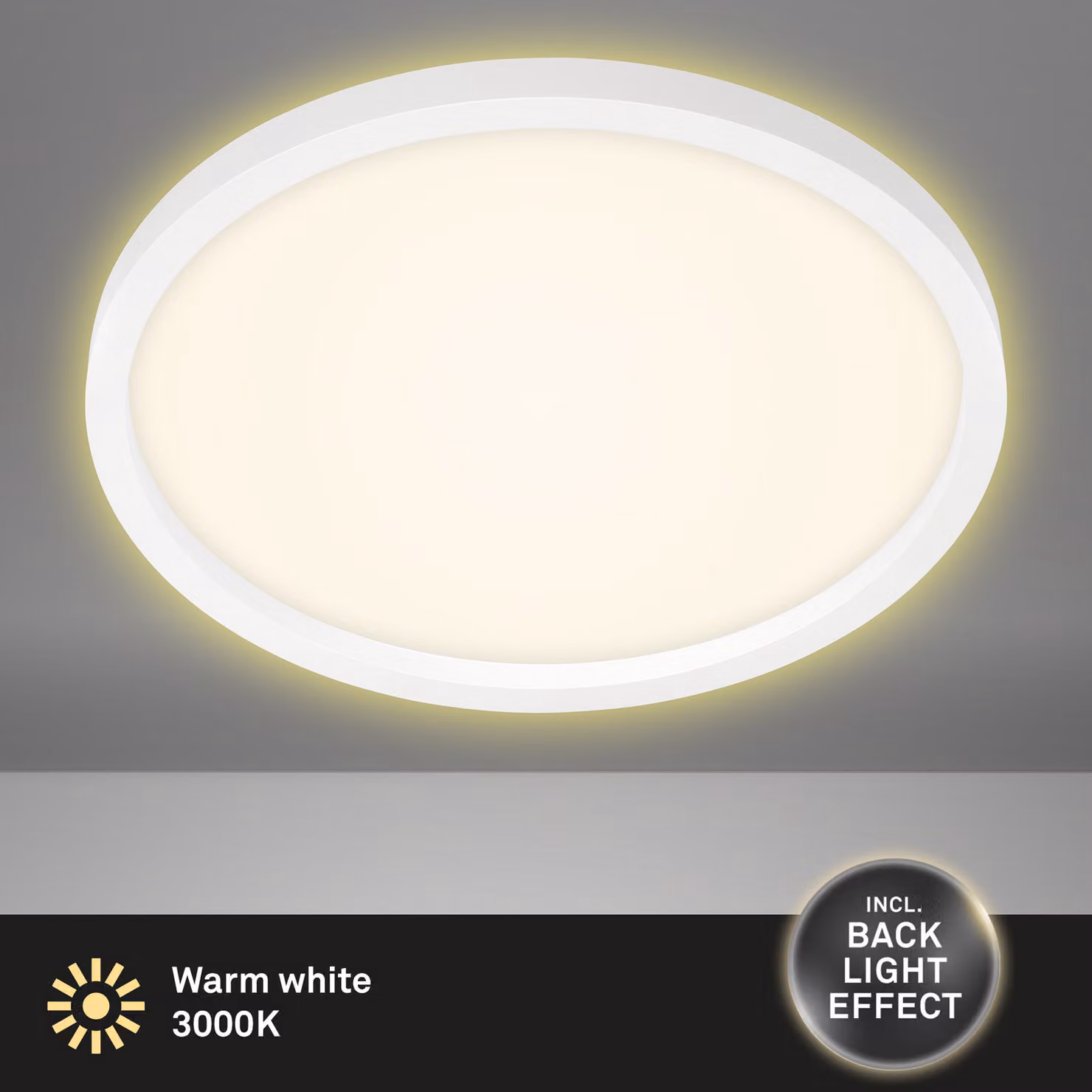Lampada da soffitto a LED con effetto retroilluminazione 22 W bianca Ø42,5 cm Briloner