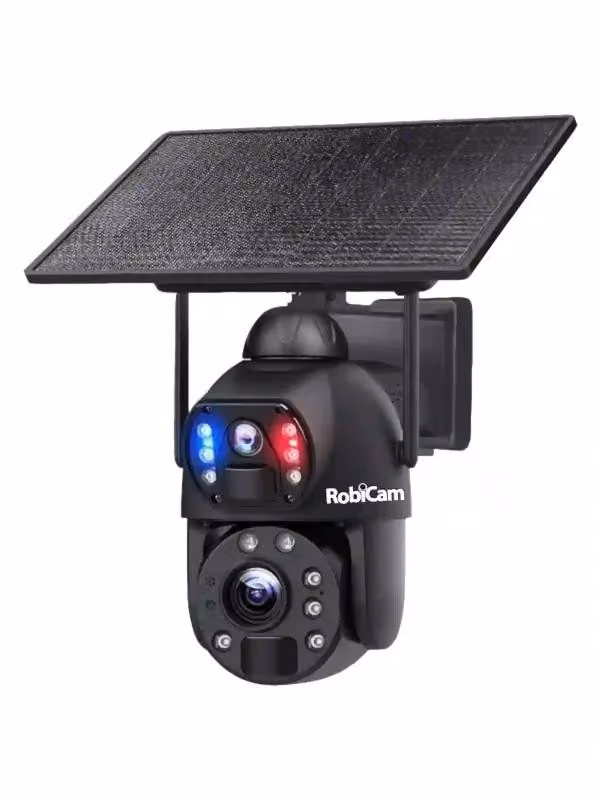 Telecamera solare doppia, nera, RobiCam, 599, Solar, 6MP, Ultra HD, zoom 20X