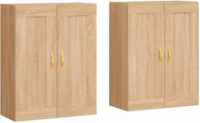 Armadietti a Parete 2 pz Rovere Sonoma in Legno Multistrato CFW2293039