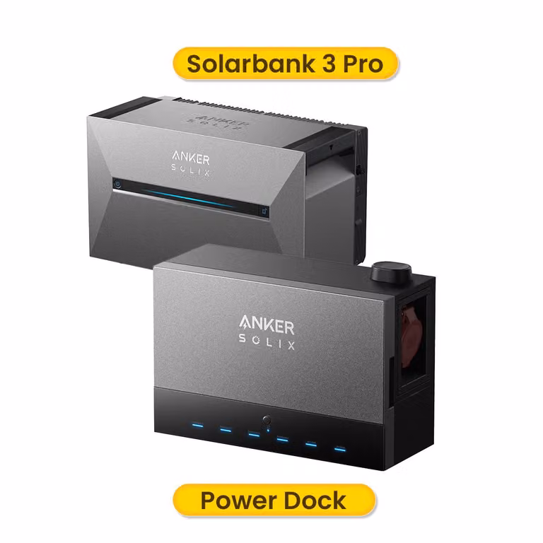 Powerness®Anker SOLIX Solarbank Power Dock - Multisistema Solarbank con accumulatore Anker SOLIX Solarbank 3 E2700 Pro 2688Wh per centrale elettrica da balcone