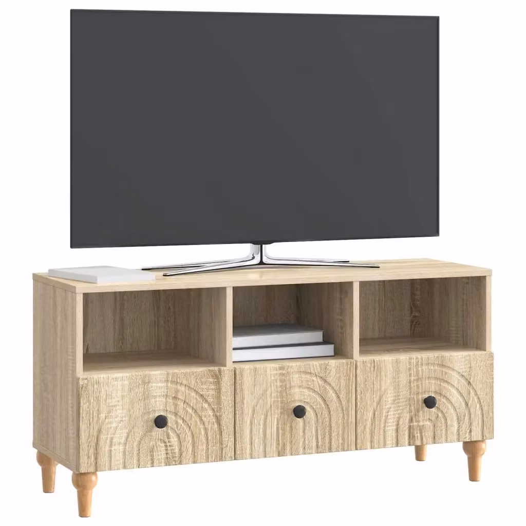 Mobile TV-Credenza Rovere Sonoma Beige in Legno Ingegnerizzato L: 102 cm, P: 34,5 cm, H: 50 cm – 2