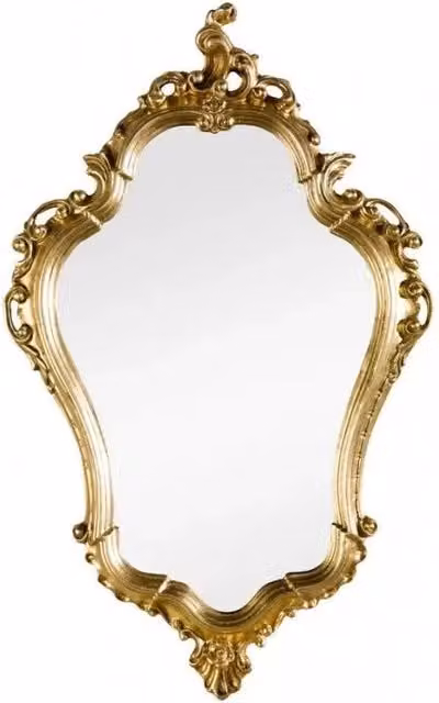 Specchiera in foglia oro sagomata misure: l.56 x h. 90 x p. 4 - Mobili 2G