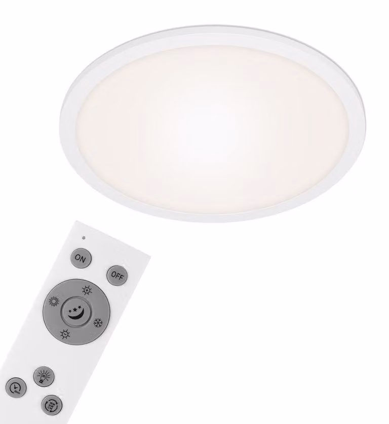 Pannello LED dimmerabile Ultrapiatto CCT Telecomando bianco 24W Ø40cm Metallo Briloner