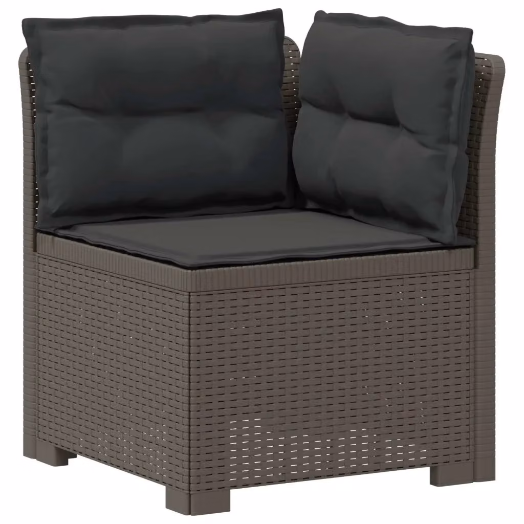 Divano da giardino a 1 posto con cuscini vidaXL in effetto rattan color antracite L: 70 cm, P: 62 cm, H: 62 cm – 2