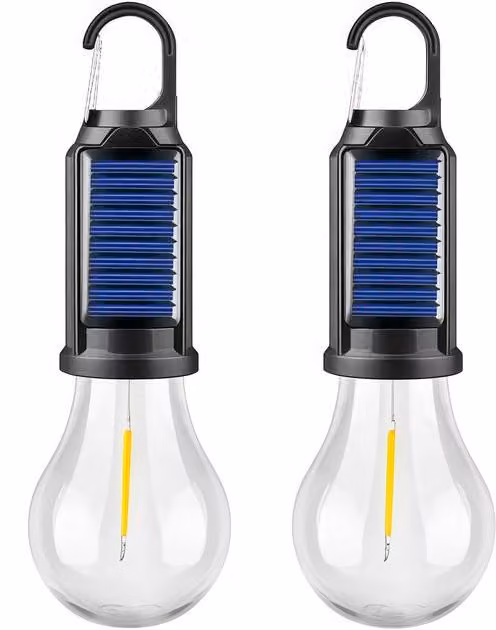 Lampada a LED - A energia solare - Portatile - Ricaricabile tramite USB - Con gancio - Per emergenze - Per il campeggio - Per le escursioni - In caso di blackout