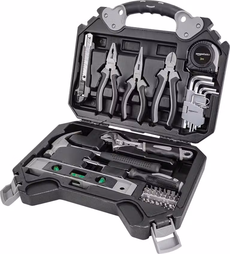 Set di utensili per la casa Amazon Basics, 51 pezzi, nero