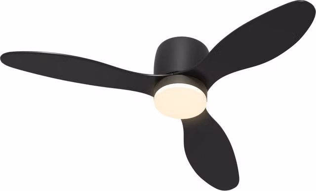 Ventilatore da Soffitto con Luce LED e Telecomando Nero, 3 Colori di Luce e 6 Velocità – 1