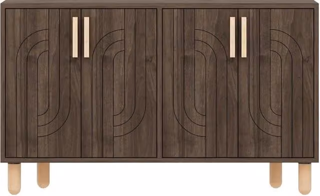 Credenza in legno "Rodney" - 120 x 30 x 74 cm - Marrone