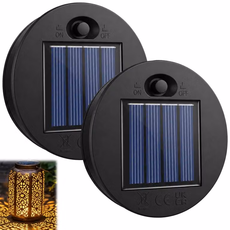 2 moduli solari di ricambio, 1,2 V, 600 mAh, per lampade da giardino
